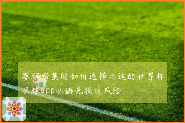 赛程密集时如何选择合适的世界杯买球app以避免投注风险